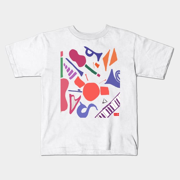 Instruments Kids T-Shirt by myleshuntart